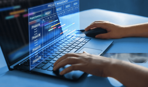 Man using ERP system